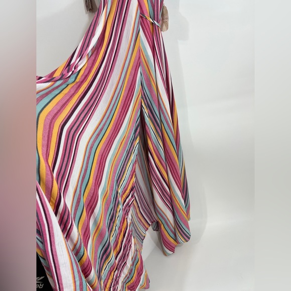 Altar’d State Quesada Striped Maxi Dress Tie Shoulder & Waist Front Slit size S - Picture 12 of 13